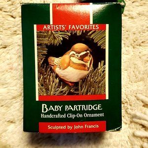 1989 Hallmark Keepsake Baby Partridge Bird By John Francis Ornament